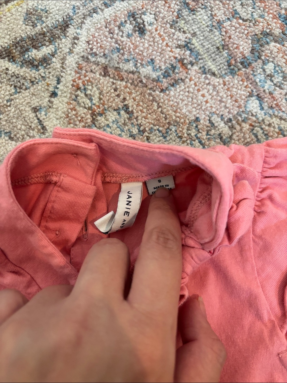 Janie and Jack Pink Ruffle Sleeve Top with Tropical Monkey Print Shorts - Picture 5 of 5